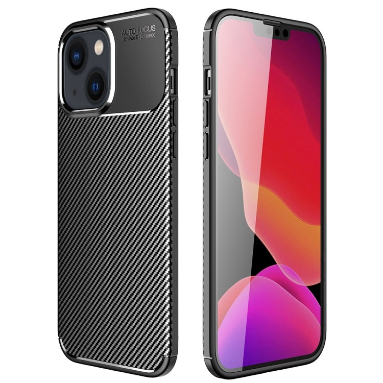 For iPhone 14 Plus Carbon Fiber Texture TPU Phone Case