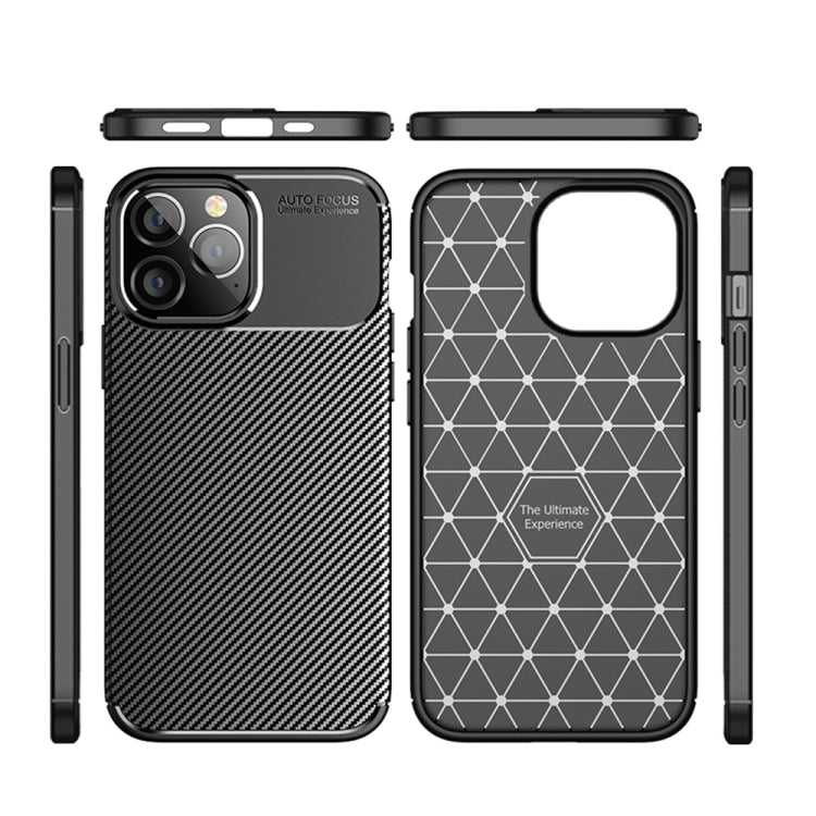 For iPhone 14 Plus Carbon Fiber Texture TPU Phone Case