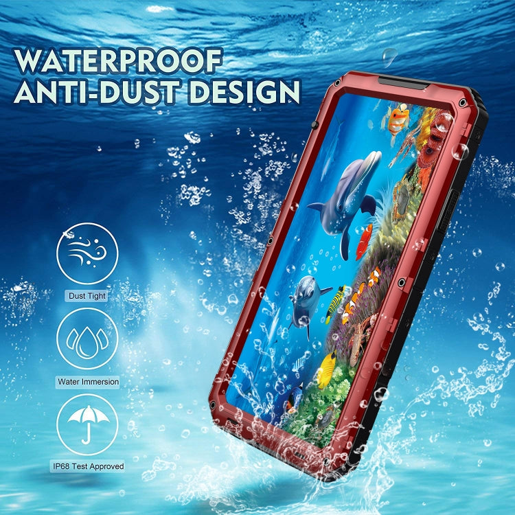 For iPhone 11 Pro Max Dustproof Shockproof Waterproof Silicone + Metal Protective Case