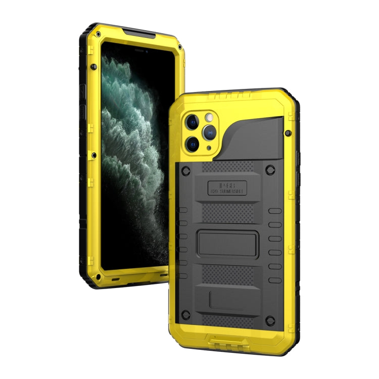 For iPhone 11 Pro Max Dustproof Shockproof Waterproof Silicone + Metal Protective Case