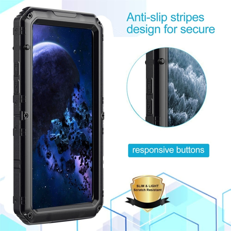 For iPhone 11 Pro Dustproof Shockproof Waterproof Silicone + Metal Protective Case