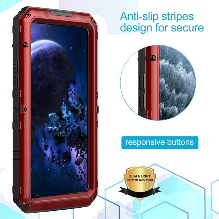 For iPhone 11 Pro Dustproof Shockproof Waterproof Silicone + Metal Protective Case
