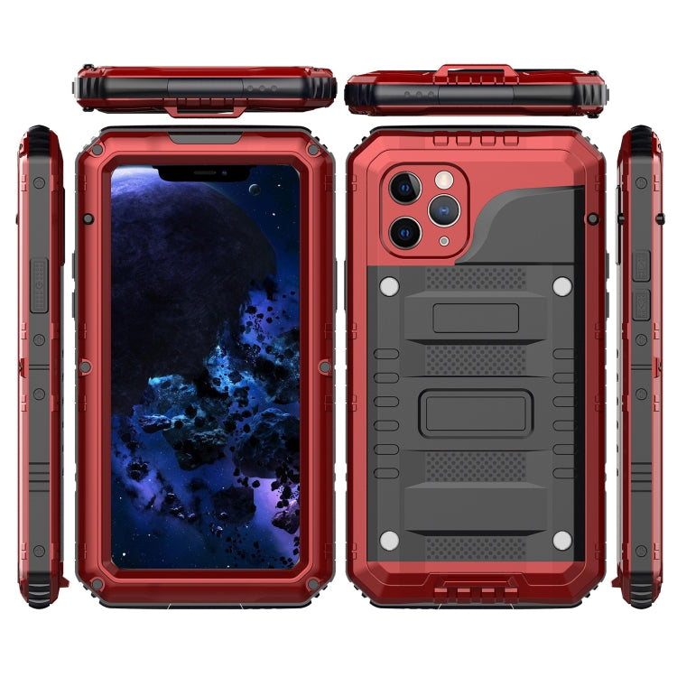For iPhone 11 Pro Dustproof Shockproof Waterproof Silicone + Metal Protective Case