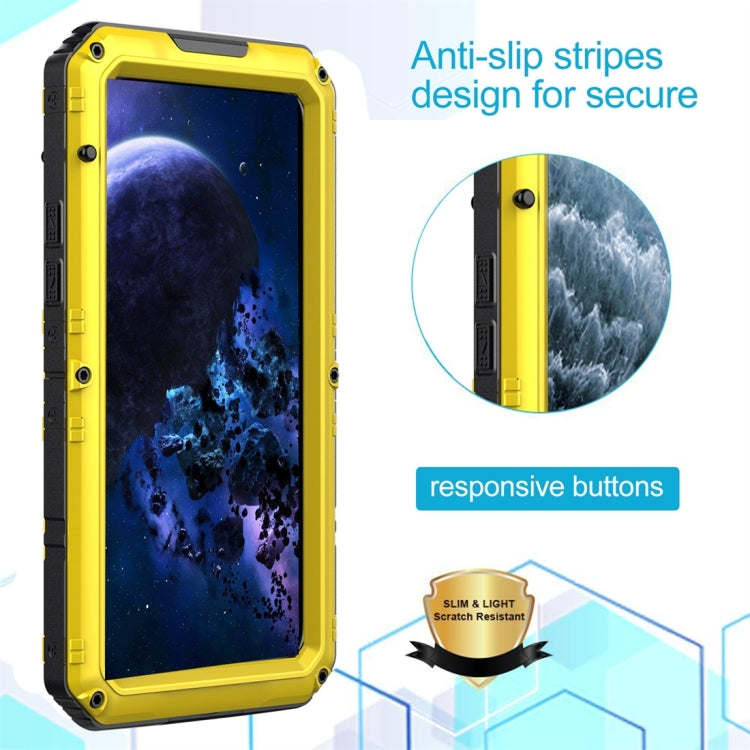 For iPhone 11 Pro Dustproof Shockproof Waterproof Silicone + Metal Protective Case