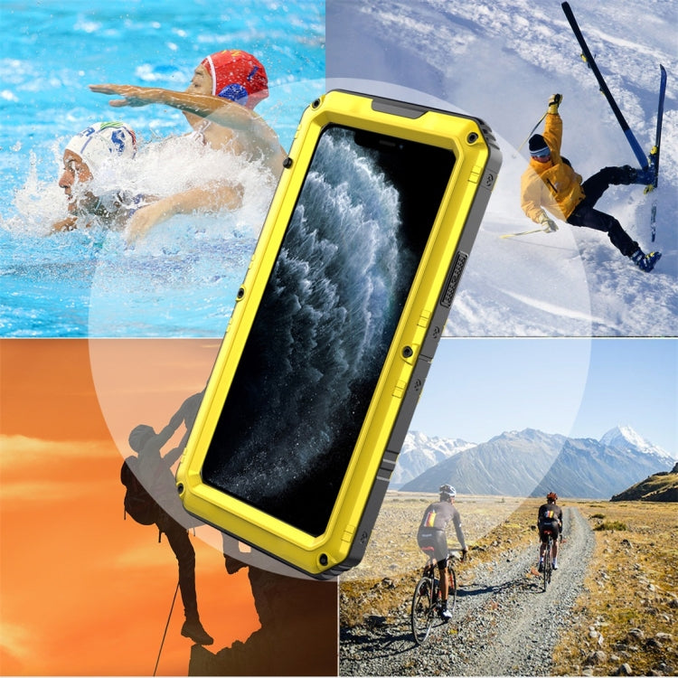 For iPhone 11 Pro Dustproof Shockproof Waterproof Silicone + Metal Protective Case