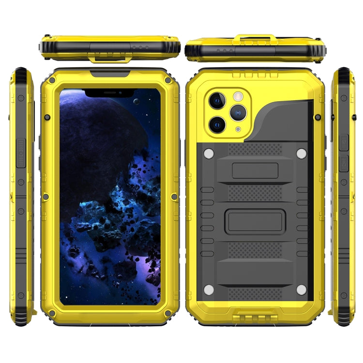 For iPhone 11 Pro Dustproof Shockproof Waterproof Silicone + Metal Protective Case