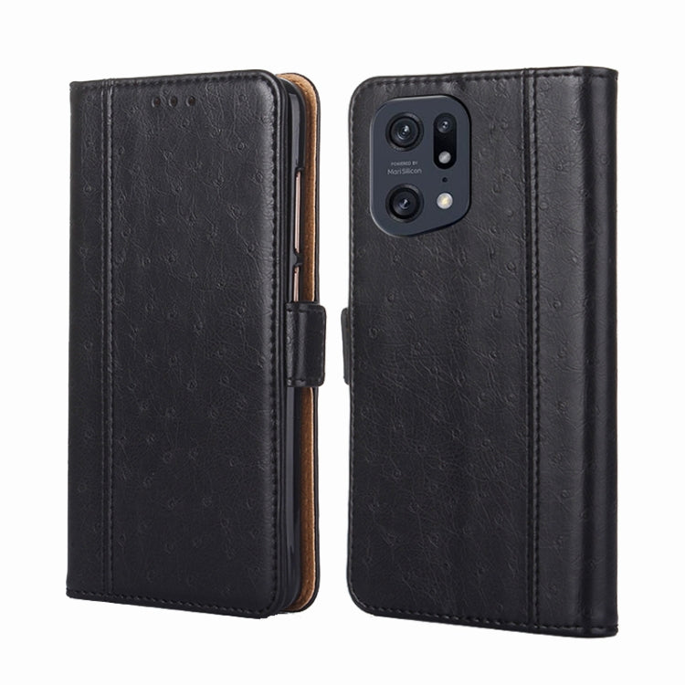 For OPPO Find X5 Pro Ostrich Texture Flip Leather Case
