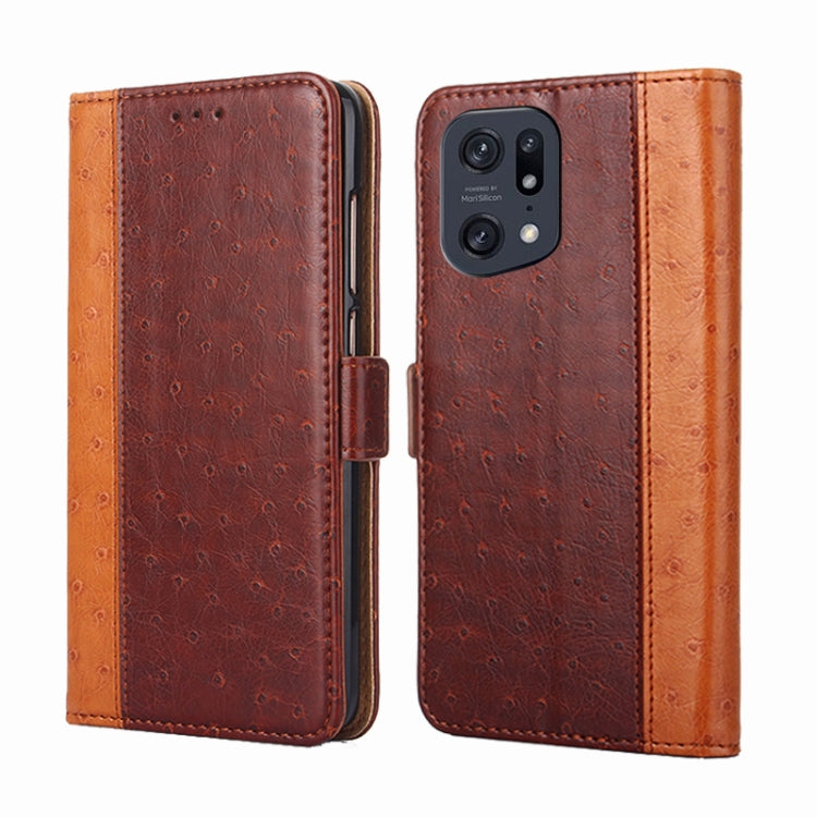 For OPPO Find X5 Pro Ostrich Texture Flip Leather Case
