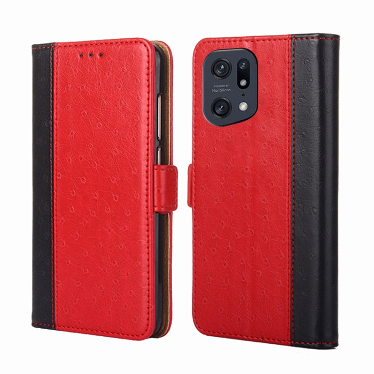 For OPPO Find X5 Pro Ostrich Texture Flip Leather Case