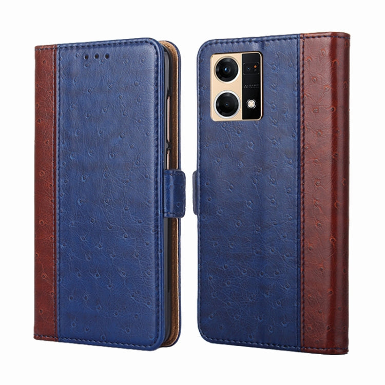 For OPPO Reno7 4G / F21 Pro 4G Ostrich Texture Flip Leather Case