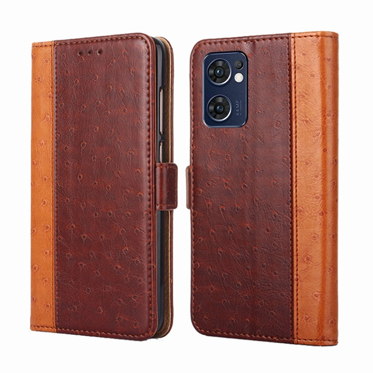 For OPPO Reno7 5G Global / Find X5 Lite Ostrich Texture Flip Leather Case