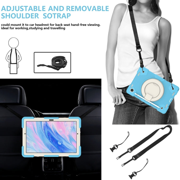 For Samsung Galaxy Tab A8 10.5 2021 Silicone + PC Full Body Protection Tablet Case With Holder & Strap