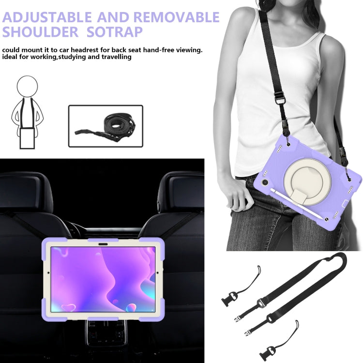 For Samsung Galaxy Tab A8 10.5 2021 Silicone + PC Full Body Protection Tablet Case With Holder & Strap