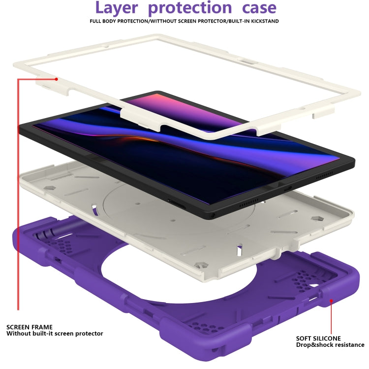 For Samsung Galaxy Tab A8 10.5 2021 Silicone + PC Full Body Protection Tablet Case With Holder & Strap