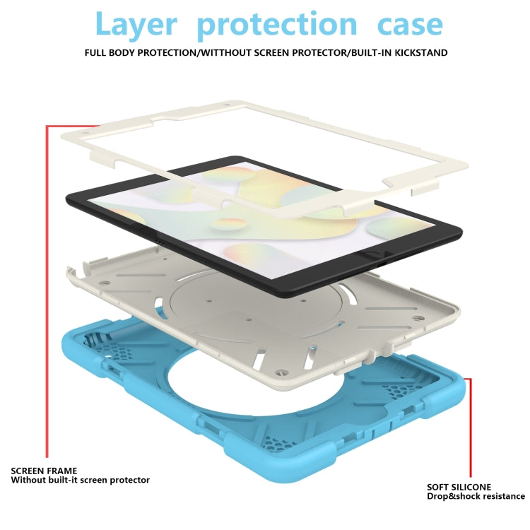 For iPad 10.2 2019/10.2 2020/10.2 2021 Silicone + PC Full Body Protection Tablet Case With Holder & Strap