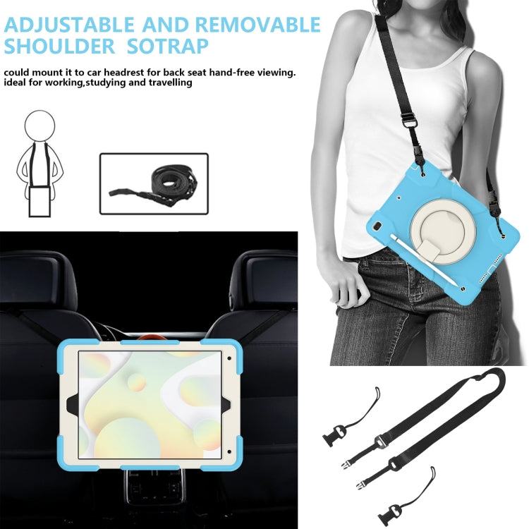 For iPad 10.2 2019/10.2 2020/10.2 2021 Silicone + PC Full Body Protection Tablet Case With Holder & Strap