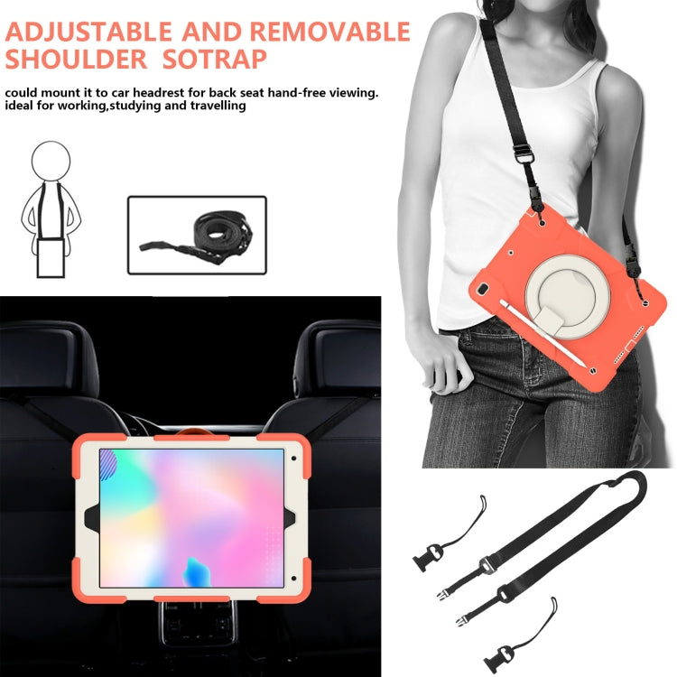 For iPad 10.2 2019/10.2 2020/10.2 2021 Silicone + PC Full Body Protection Tablet Case With Holder & Strap