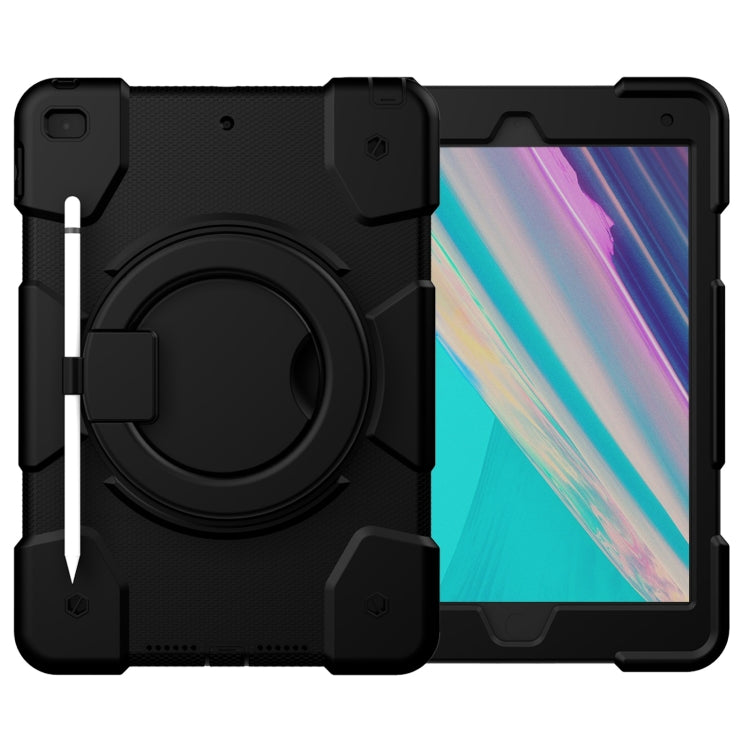 For iPad 10.2 2019/10.2 2020/10.2 2021 Silicone + PC Full Body Protection Tablet Case With Holder & Strap