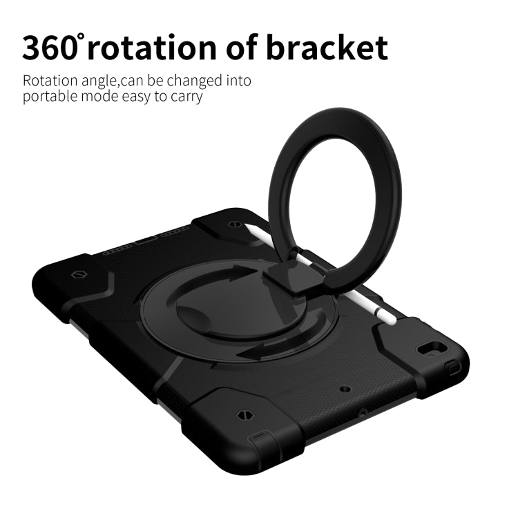 For iPad 10.2 2019/10.2 2020/10.2 2021 Silicone + PC Full Body Protection Tablet Case With Holder & Strap