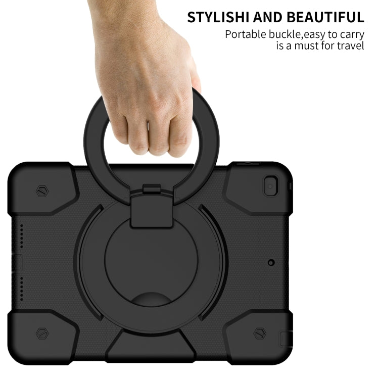 For iPad 10.2 2019/10.2 2020/10.2 2021 Silicone + PC Full Body Protection Tablet Case With Holder & Strap