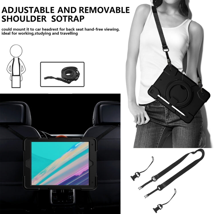 For iPad 10.2 2019/10.2 2020/10.2 2021 Silicone + PC Full Body Protection Tablet Case With Holder & Strap