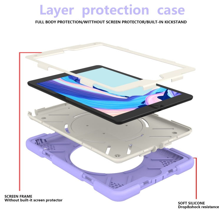 For iPad 10.2 2019/10.2 2020/10.2 2021 Silicone + PC Full Body Protection Tablet Case With Holder & Strap