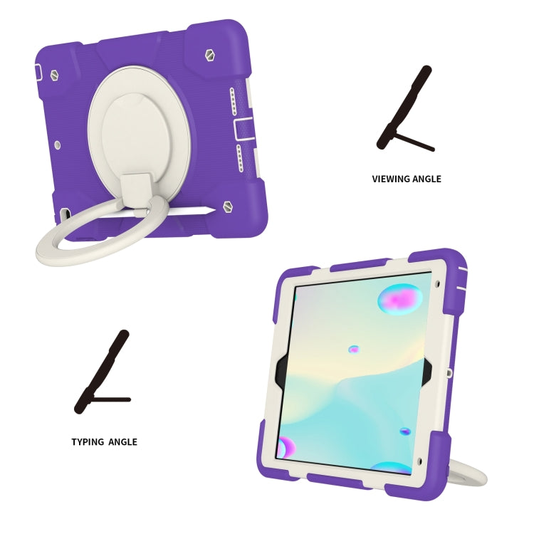 For iPad 10.2 2019/10.2 2020/10.2 2021 Silicone + PC Full Body Protection Tablet Case With Holder & Strap