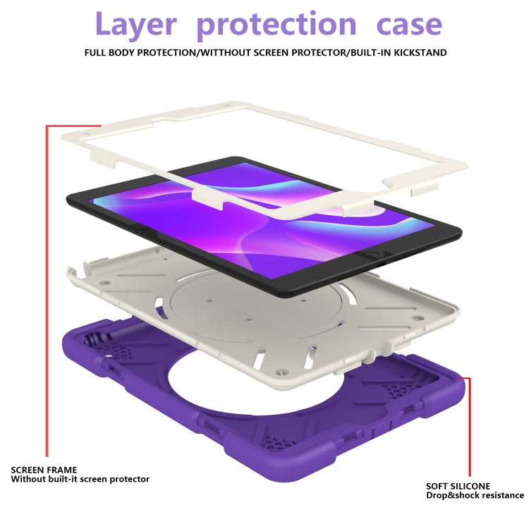 For iPad 10.2 2019/10.2 2020/10.2 2021 Silicone + PC Full Body Protection Tablet Case With Holder & Strap