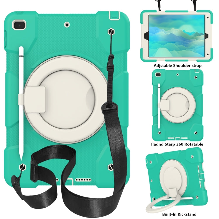 For iPad 10.2 2019/10.2 2020/10.2 2021 Silicone + PC Full Body Protection Tablet Case With Holder & Strap