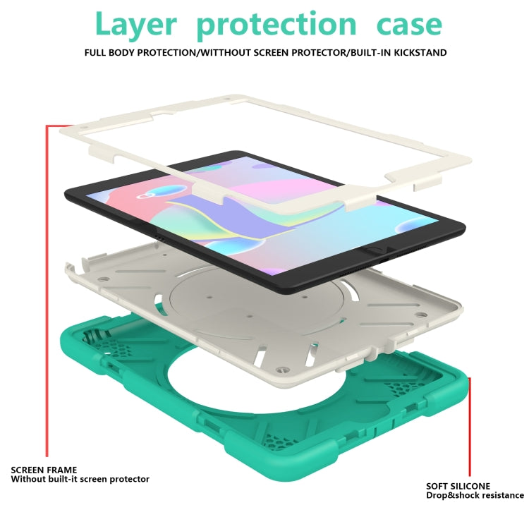 For iPad 10.2 2019/10.2 2020/10.2 2021 Silicone + PC Full Body Protection Tablet Case With Holder & Strap