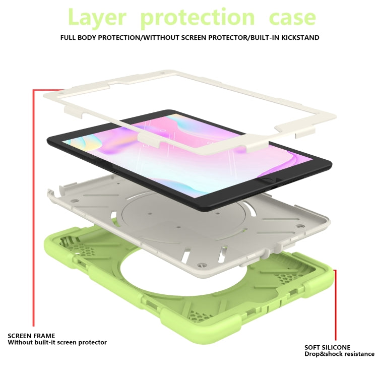 For iPad 10.2 2019/10.2 2020/10.2 2021 Silicone + PC Full Body Protection Tablet Case With Holder & Strap