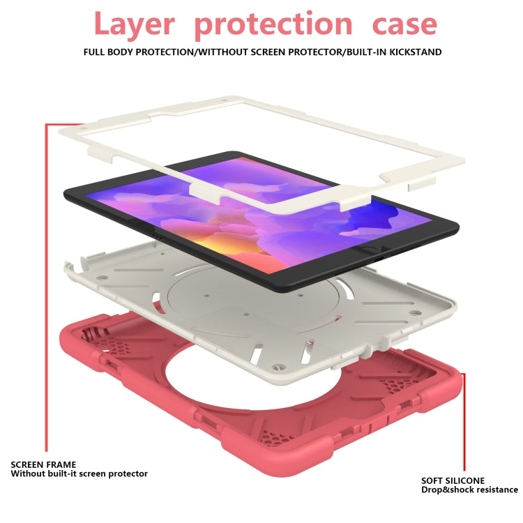 For iPad 10.2 2019/10.2 2020/10.2 2021 Silicone + PC Full Body Protection Tablet Case With Holder & Strap