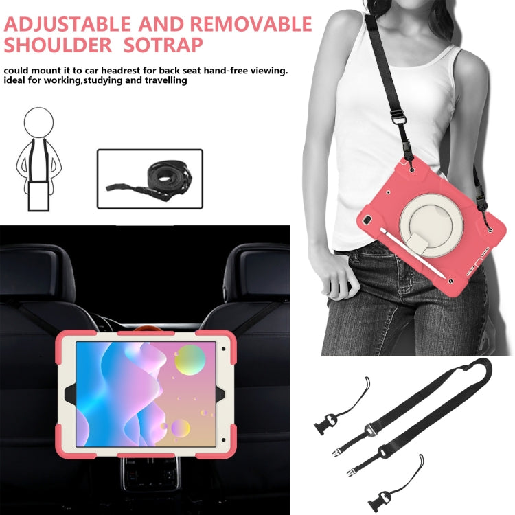 For iPad 10.2 2019/10.2 2020/10.2 2021 Silicone + PC Full Body Protection Tablet Case With Holder & Strap