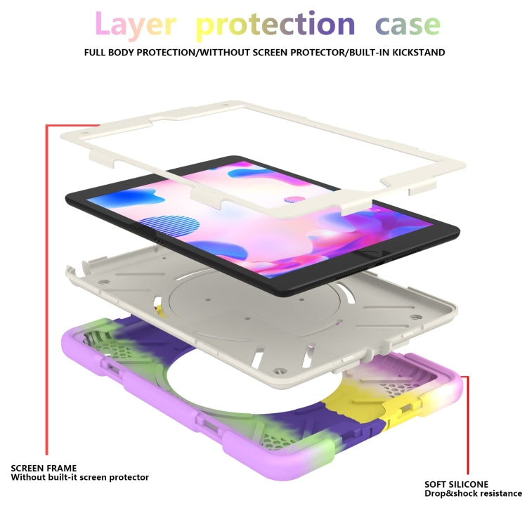 For iPad 10.2 2019/10.2 2020/10.2 2021 Silicone + PC Full Body Protection Tablet Case With Holder & Strap