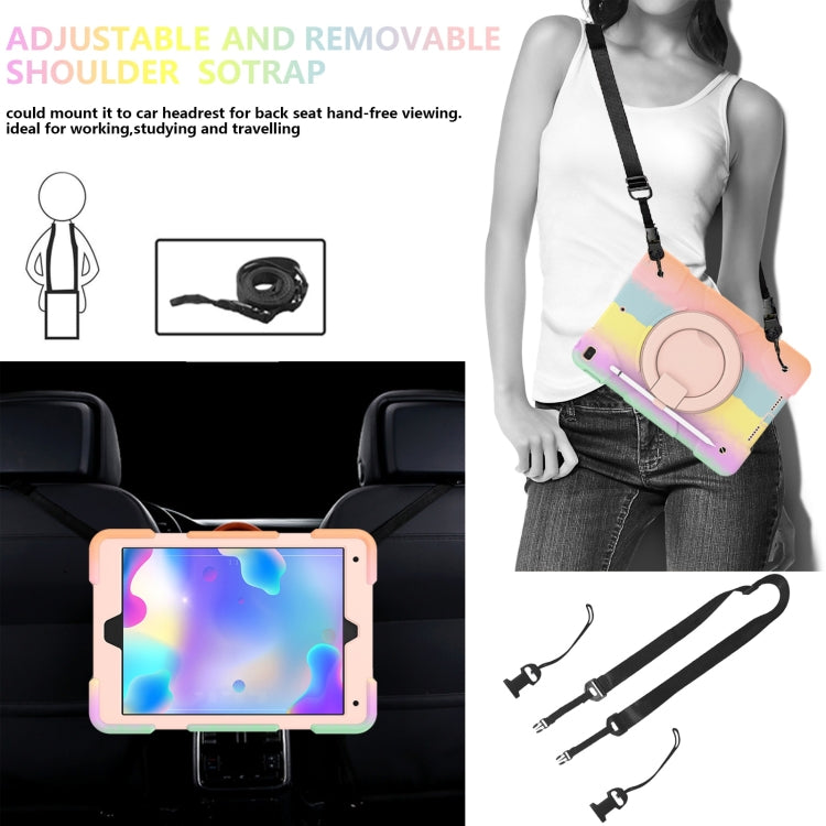 For iPad 10.2 2019/10.2 2020/10.2 2021 Silicone + PC Full Body Protection Tablet Case With Holder & Strap