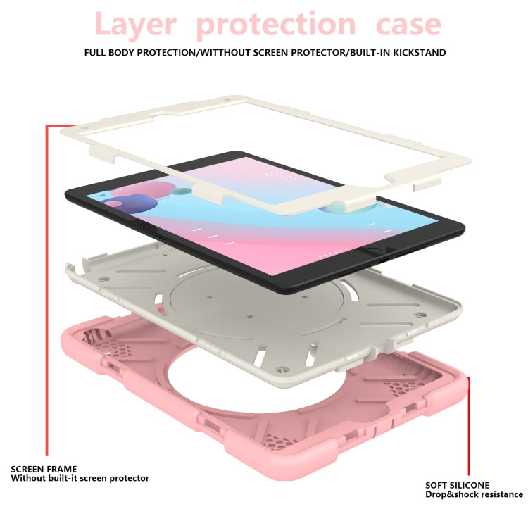 For iPad 10.2 2019/10.2 2020/10.2 2021 Silicone + PC Full Body Protection Tablet Case With Holder & Strap