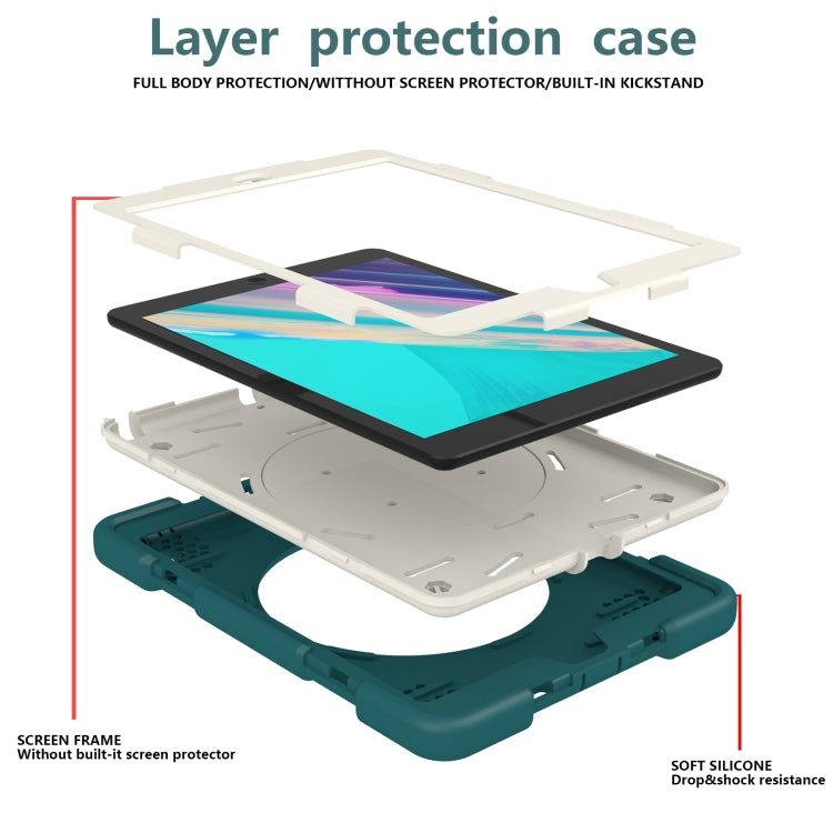 For iPad 9.7 2018 Silicone + PC Full Body Protection Tablet Case With Holder & Strap