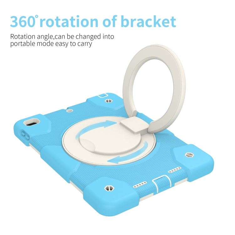 For iPad 9.7 2018 Silicone + PC Full Body Protection Tablet Case With Holder & Strap