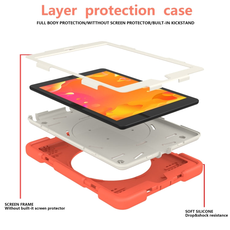 For iPad 9.7 2018 Silicone + PC Full Body Protection Tablet Case With Holder & Strap