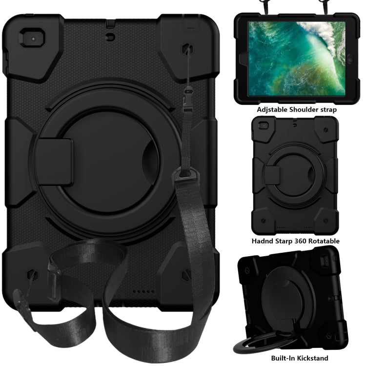 For iPad 9.7 2018 Silicone + PC Full Body Protection Tablet Case With Holder & Strap