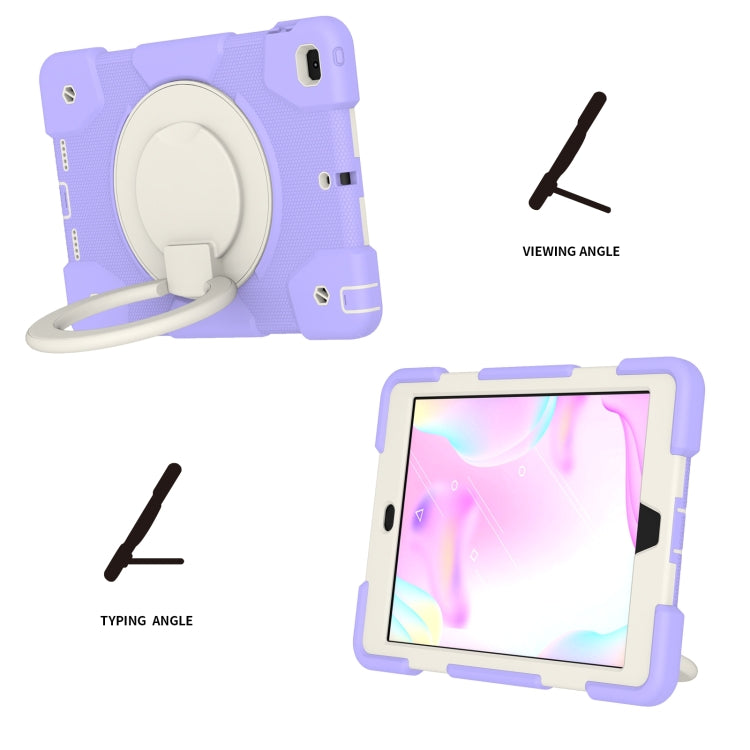 For iPad 9.7 2018 Silicone + PC Full Body Protection Tablet Case With Holder & Strap