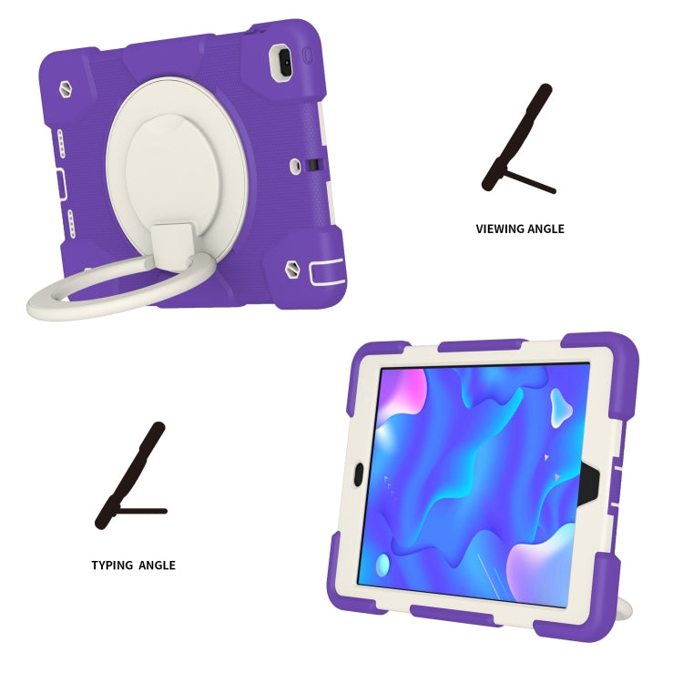 For iPad 9.7 2018 Silicone + PC Full Body Protection Tablet Case With Holder & Strap