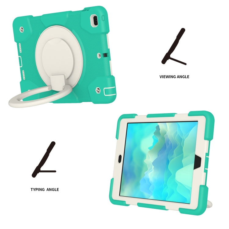 For iPad 9.7 2018 Silicone + PC Full Body Protection Tablet Case With Holder & Strap
