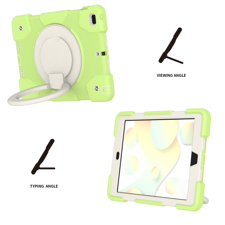 For iPad 9.7 2018 Silicone + PC Full Body Protection Tablet Case With Holder & Strap