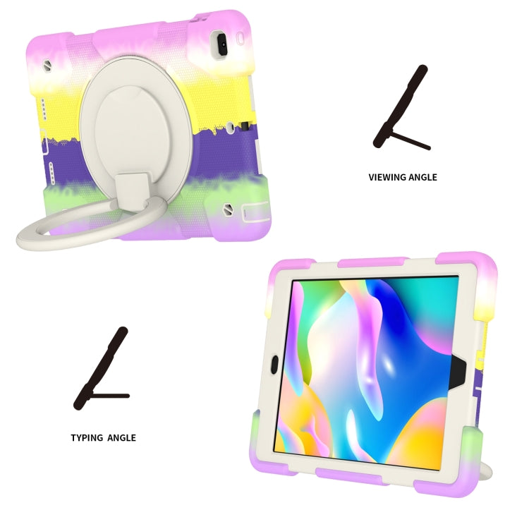 For iPad 9.7 2018 Silicone + PC Full Body Protection Tablet Case With Holder & Strap