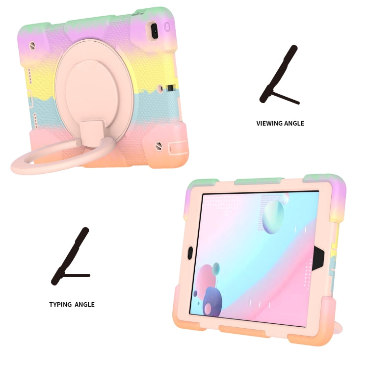 For iPad 9.7 2018 Silicone + PC Full Body Protection Tablet Case With Holder & Strap