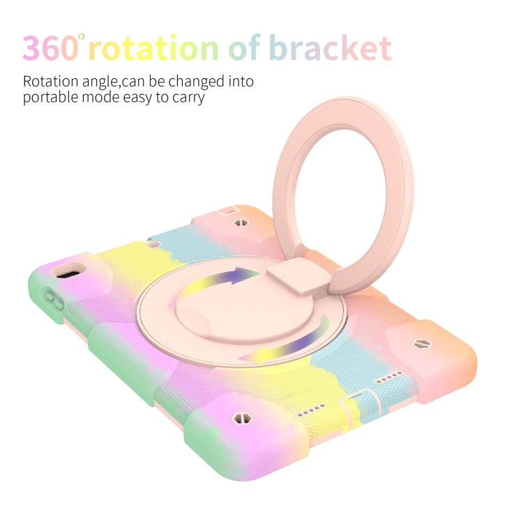 For iPad 9.7 2018 Silicone + PC Full Body Protection Tablet Case With Holder & Strap