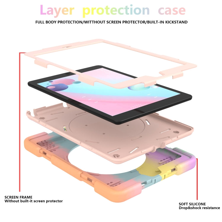 For iPad 9.7 2018 Silicone + PC Full Body Protection Tablet Case With Holder & Strap