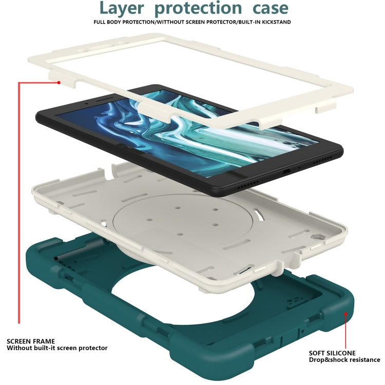 For Samsung Galaxy Tab A 8.0 2019 Silicone + PC Full Body Protection Tablet Case With Holder & Strap