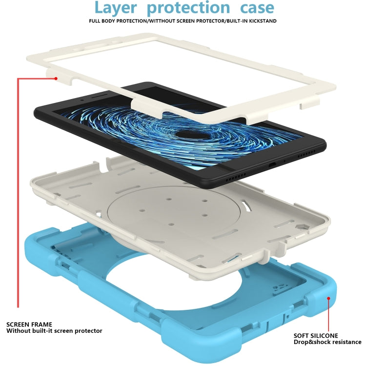 For Samsung Galaxy Tab A 8.0 2019 Silicone + PC Full Body Protection Tablet Case With Holder & Strap